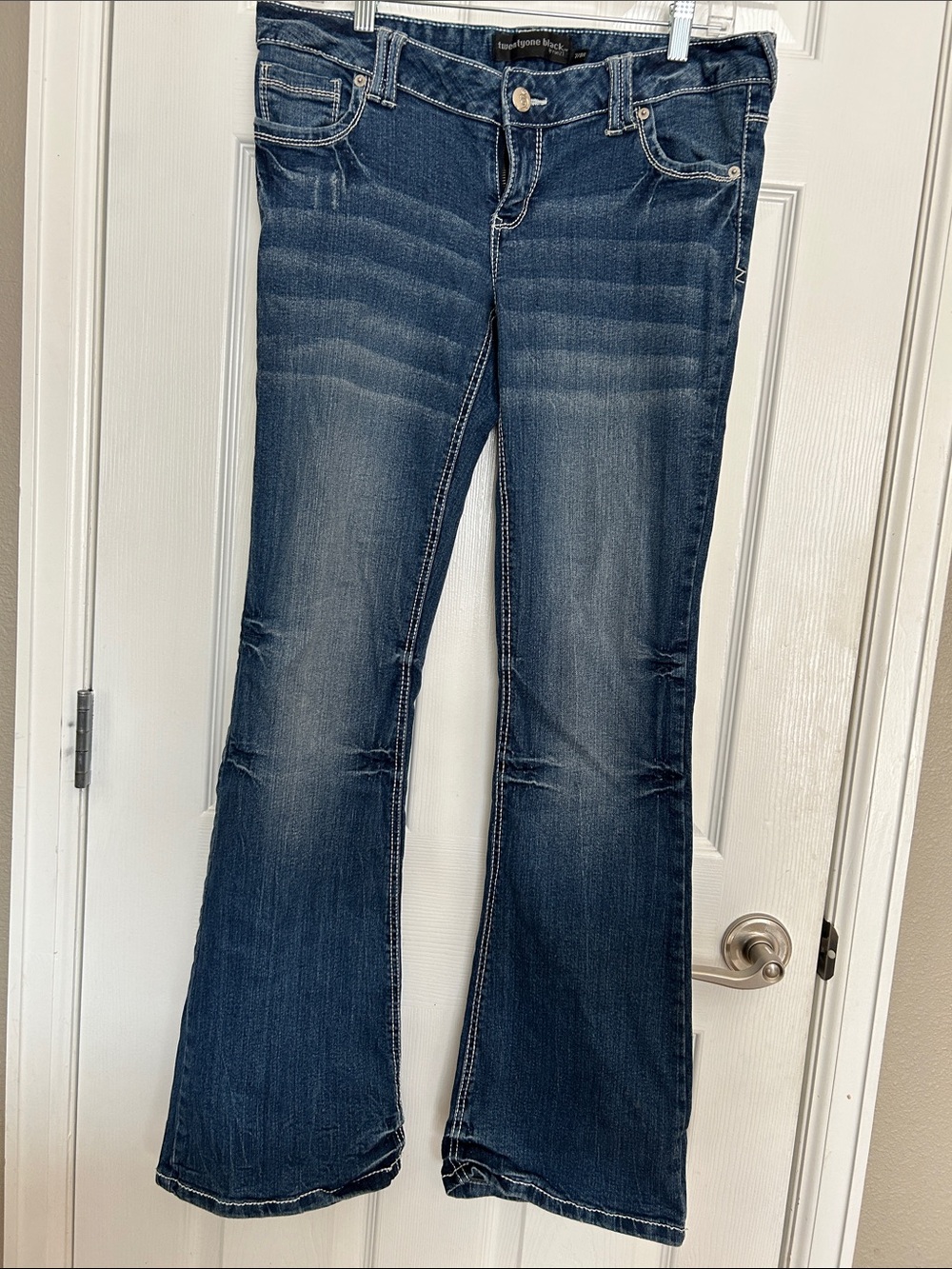 By Rue21 Dark Blue Flared Jeans with Subtle Whiskering